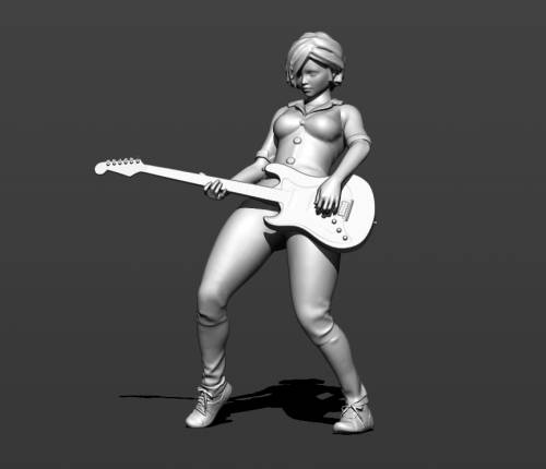 3d print model. Девушка с гитарой. 