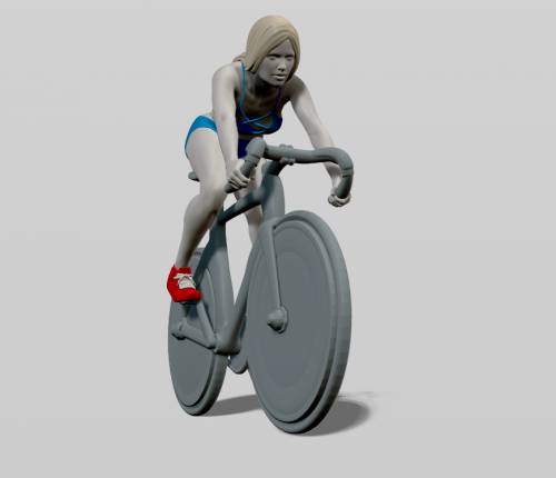 3d модель для 3d печати. Девушка на велосипеде. Велосипед трековый, но тоже ничего.