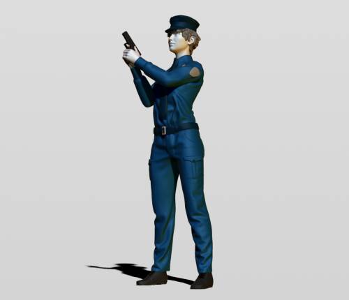 3d print model. Police girl 