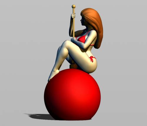 3D модель для 3d принтера. Статуэтка девушки на елочном шаре. 
