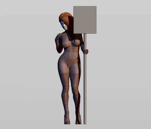 3D модель для 3d принтера. Grid Girl. 