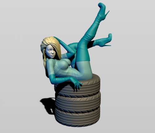 3D модель для 3d принтера. Grid Girl на отдыхе. 