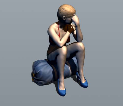 Девушка сидит на сумке. Фигурка в масштабе 1:43 Миниатюра из серии "Поломка на трассе М5 Урал"
Модель 0560