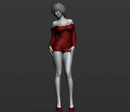 3d print модель девушки в свитере. 