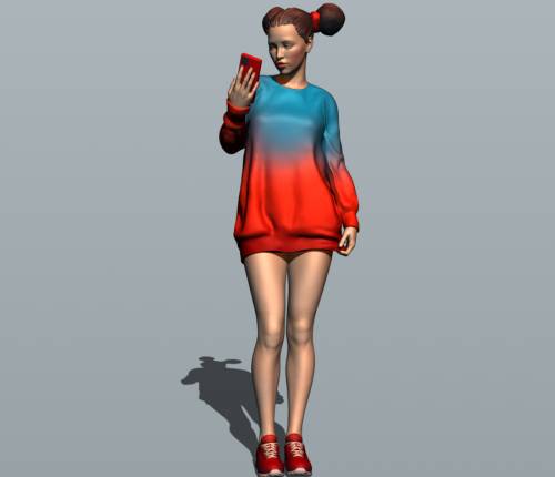 Красотка в свитере с телефоном. 3D model. Фигурка из серии "Selfie Girls".
Модель 0661