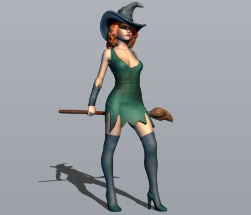 Ведьма с метлой. 3Д модель. Фигурка из серии "Halloween".
Модель 0667